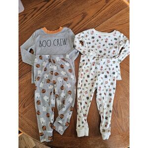 Toddler Girls Pajamas Size 18 Months Lot Bundle Of 2 Fall Autumn Halloween Pjs